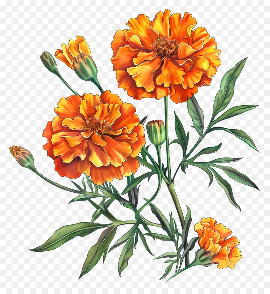 Fleurs De Souci，Fleurs Oranges PNG