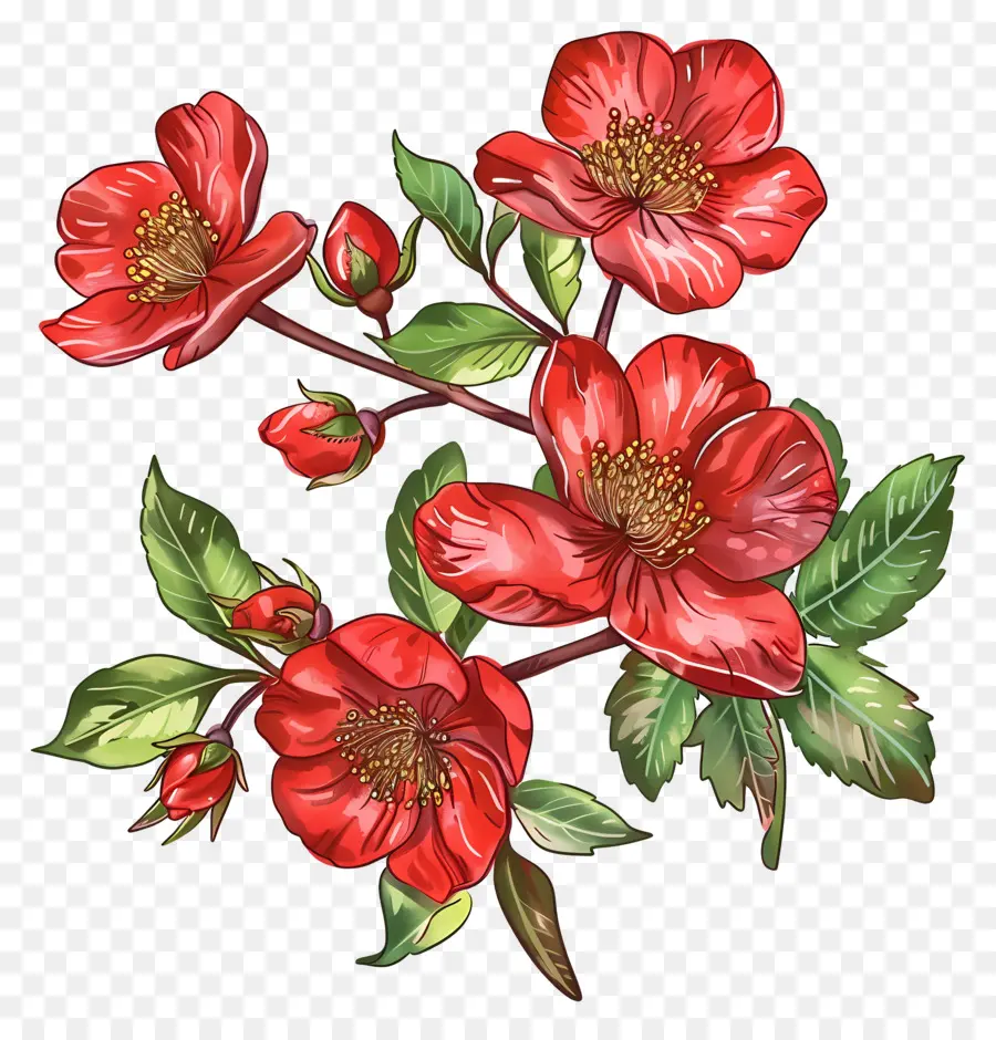 Fleurs De Rosehip，Fleurs Rouges PNG