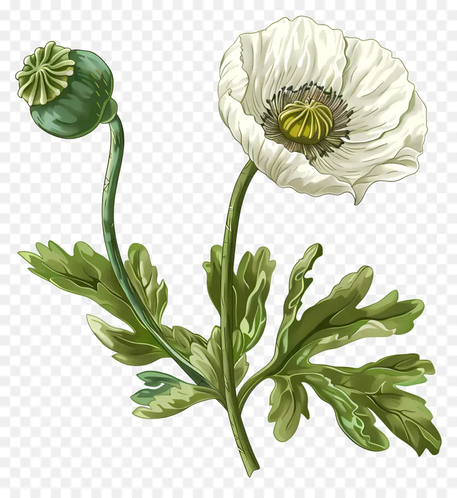 Les Fleurs De Pavot，Fleur Blanche PNG