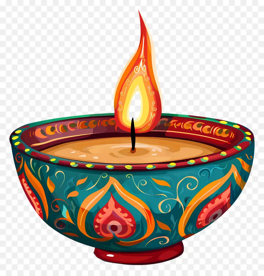 Diwali Lampe，Bougie Décorative PNG