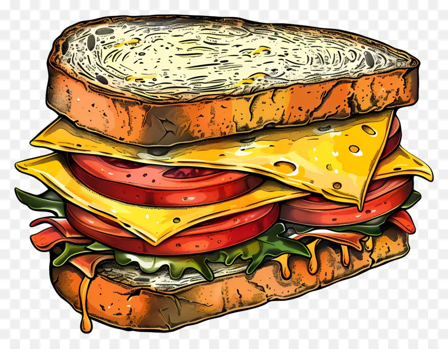 Sandwich Au Fromage，Tomate PNG