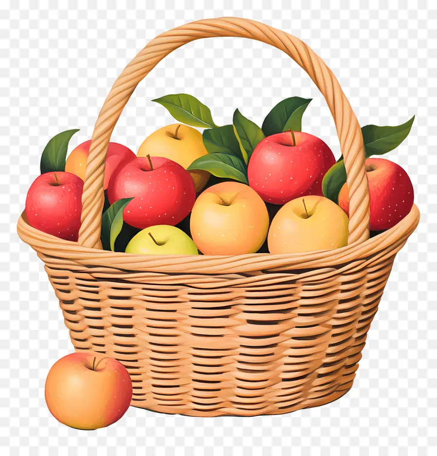 Apple Panier，Panier De Pommes PNG