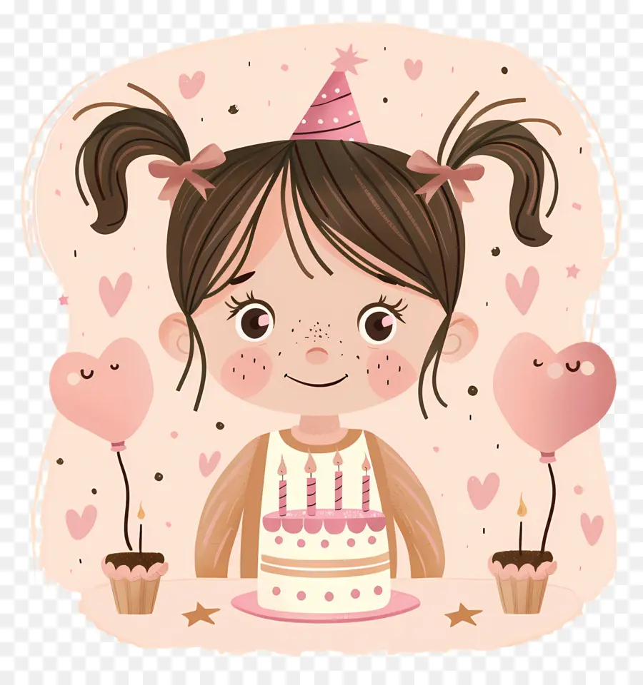 Fille Célébrant L'anniversaire，Fille PNG