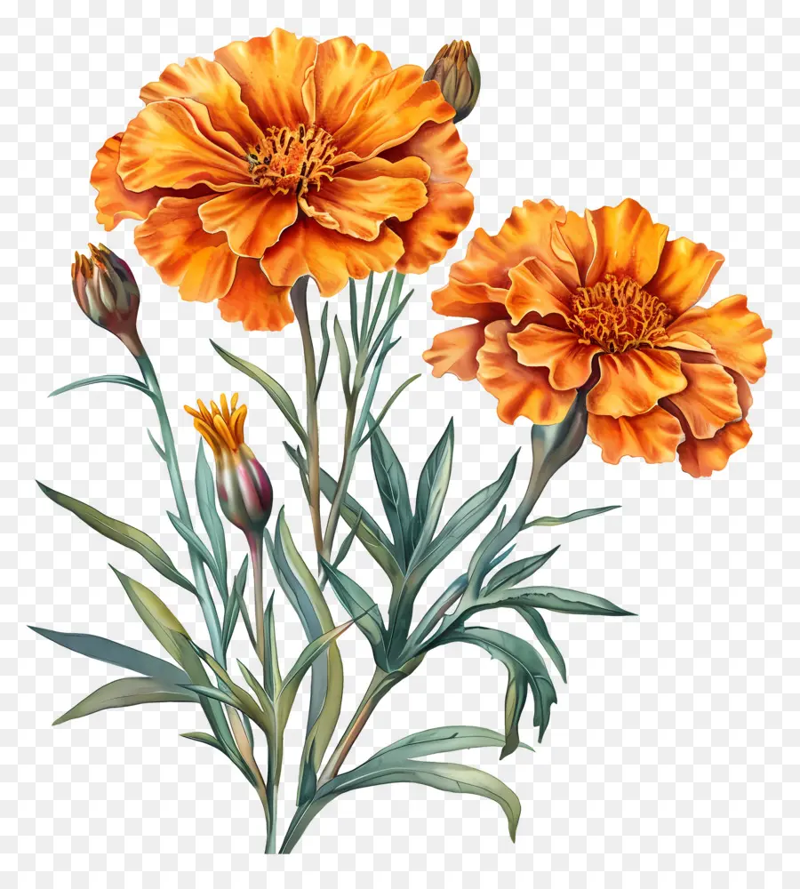 Fleurs De Souci，Fleurs Oranges PNG