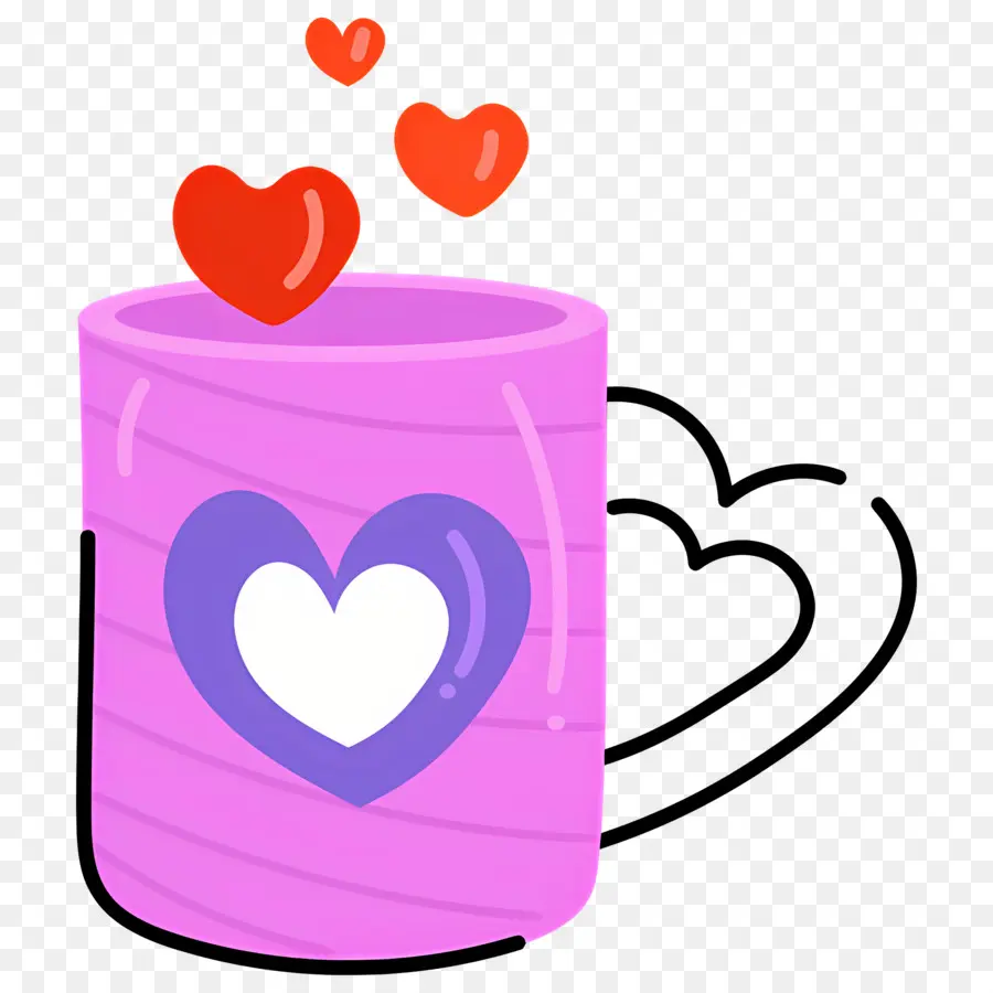 Pause Café，Cœur Mug PNG