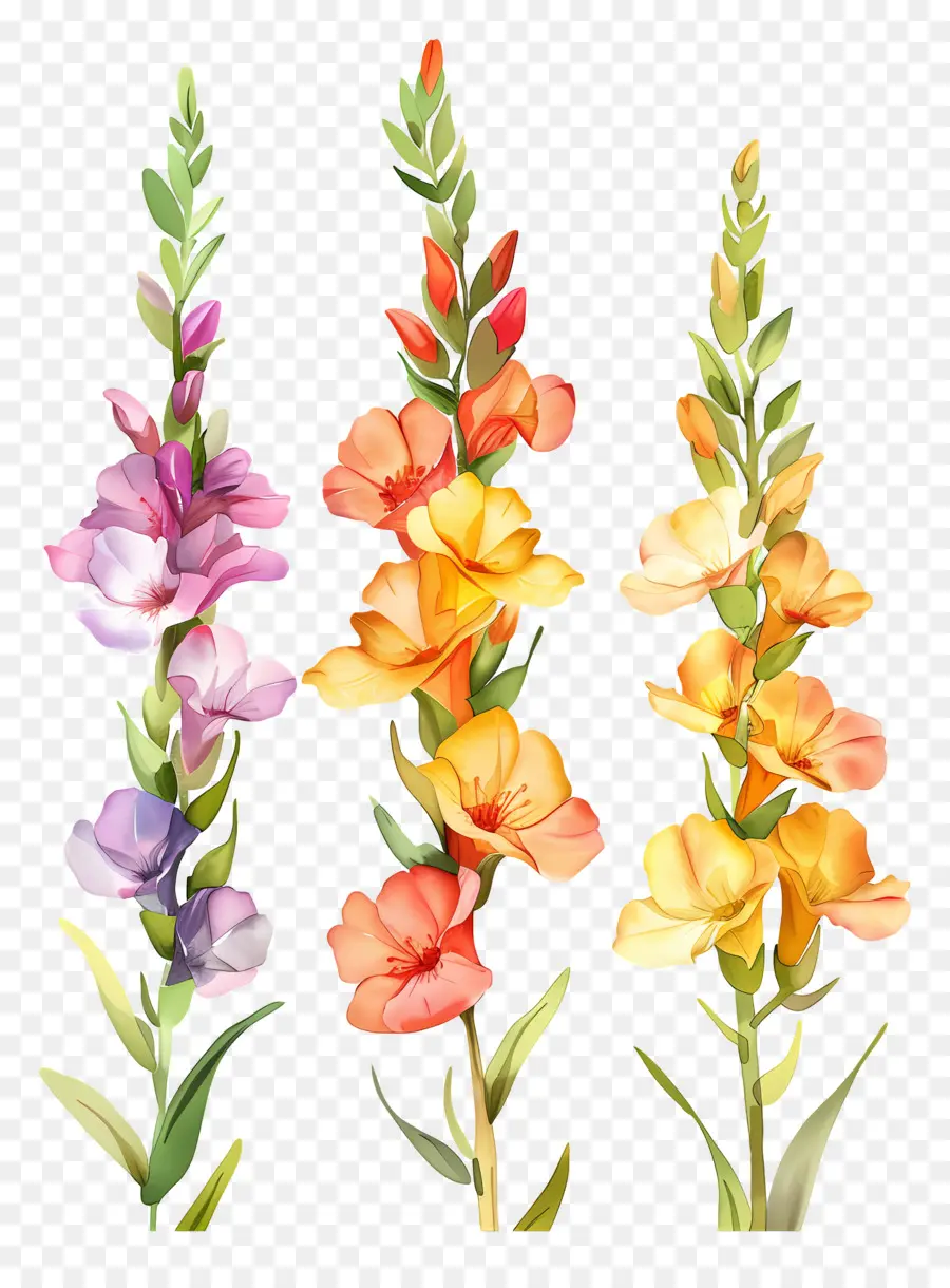 Fleurs De Muflier，Fleurs Colorées PNG