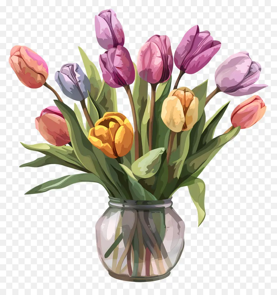 Bouquet De Tulipes，Bouquet De Fleurs PNG