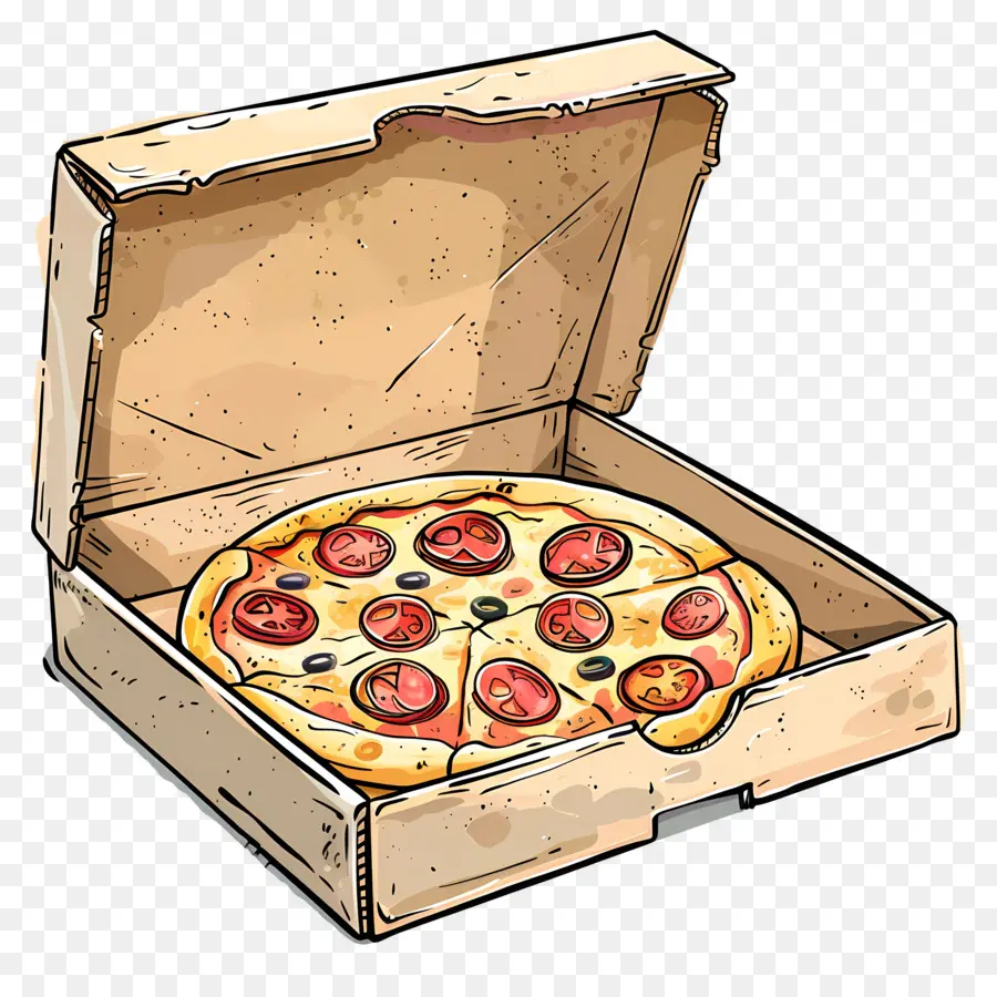 Boîte Avec Pizza，Pizza En Boîte PNG