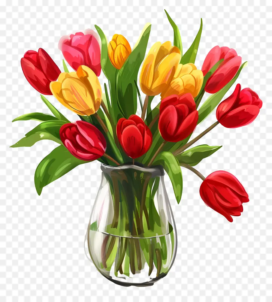 Bouquet De Tulipes，Bouquet De Fleurs PNG