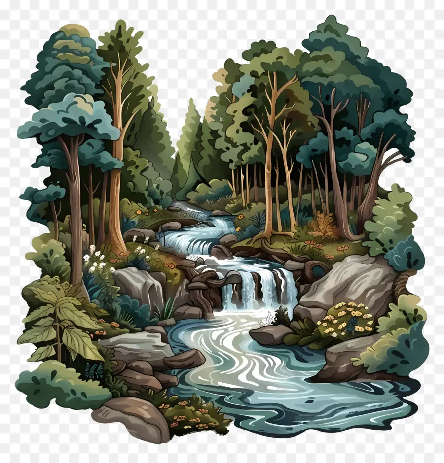 Ruisseau De Forêt，Chute D'eau PNG