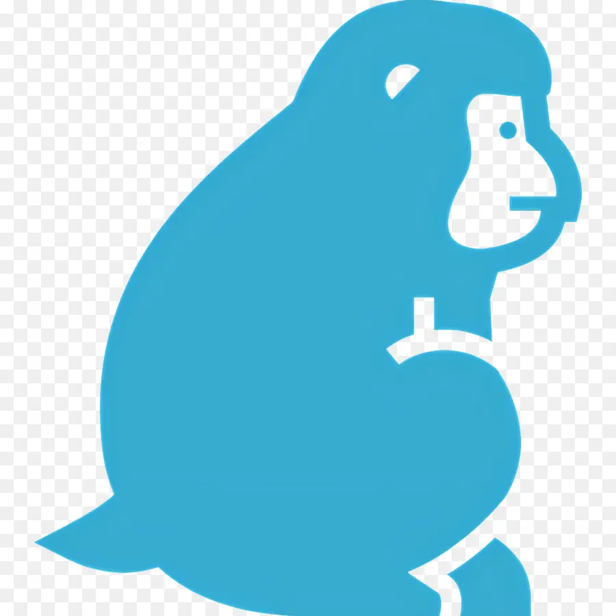 Singe，Silhouette De Singe Bleu PNG