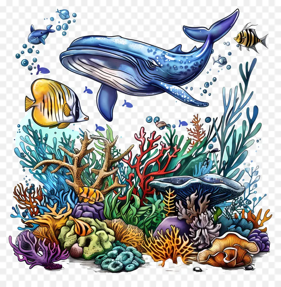 Faune Sous Marine，Baleine PNG