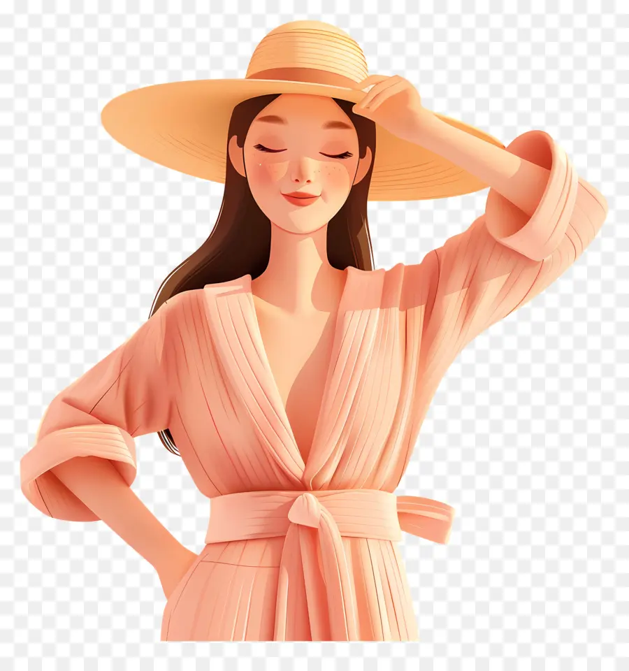 Mode Femme，Femme Au Chapeau PNG