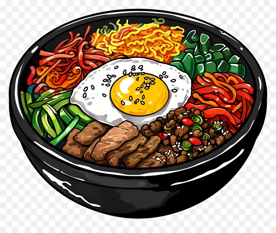 Bibimbap Coréen，Bibimbap PNG