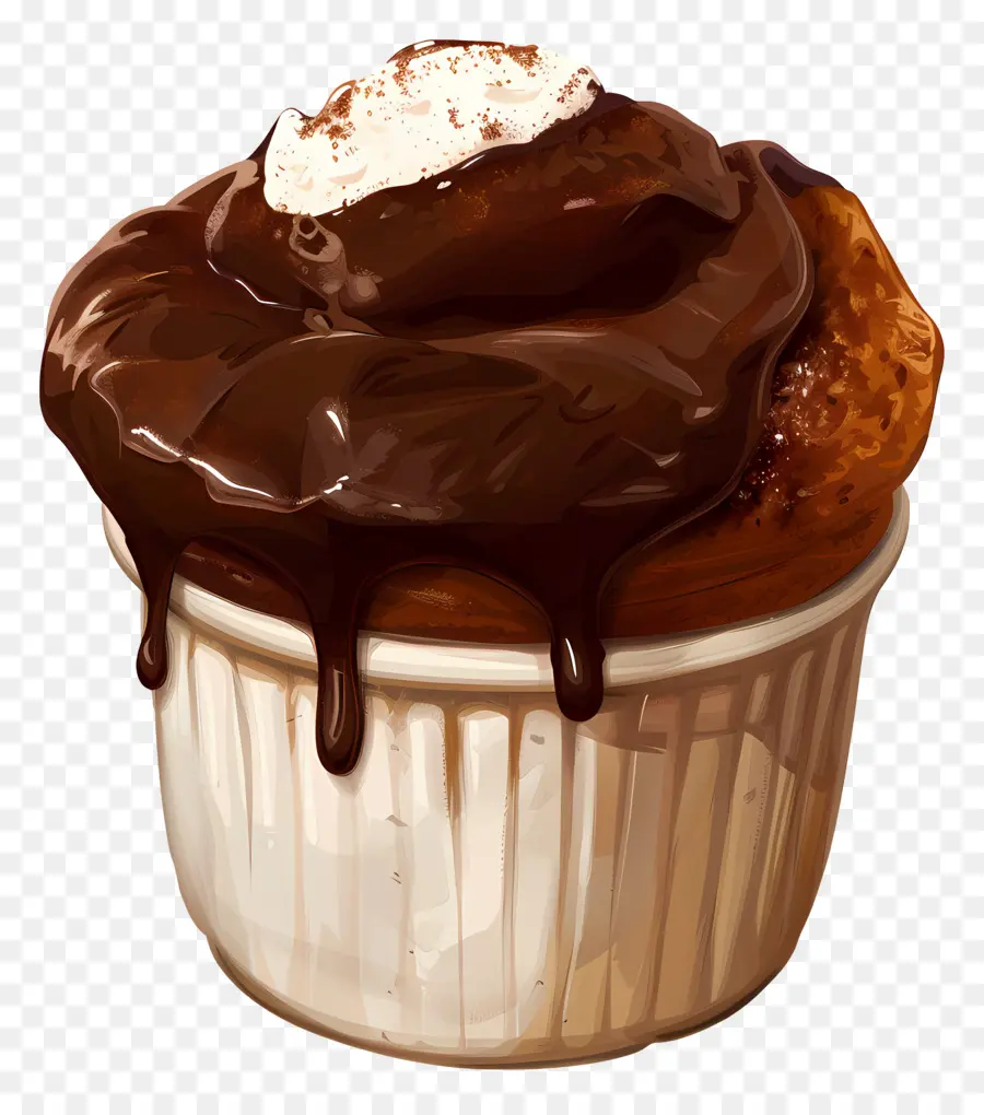 Soufflé Au Chocolat Français，Dessert Au Chocolat PNG