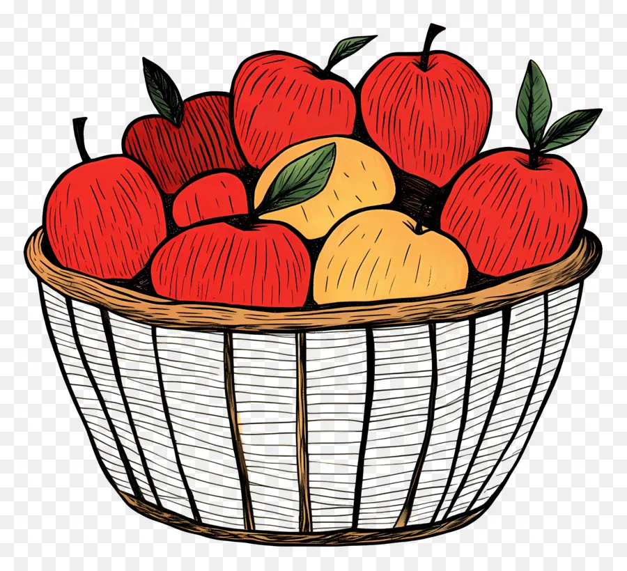 Panier De Pommes，Nourriture PNG