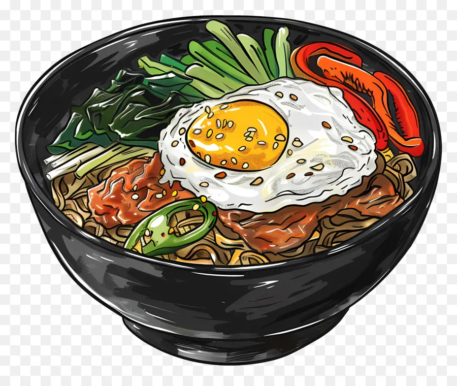 Bibimbap Coréen，Bibimbap PNG