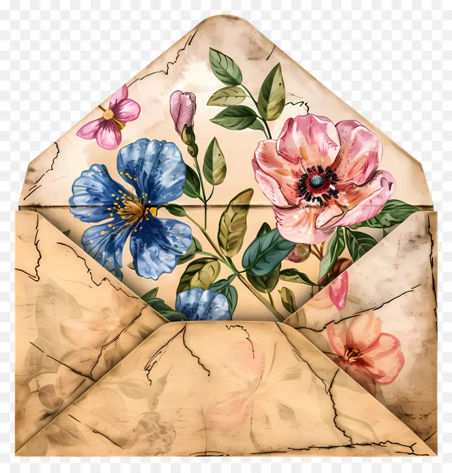 Enveloppe，Fleurs PNG