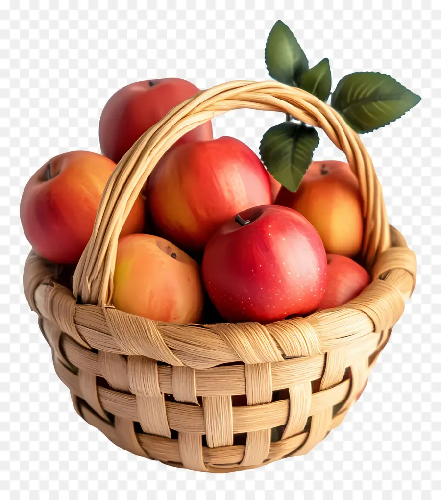 Panier De Pommes，Pommes Rouges PNG