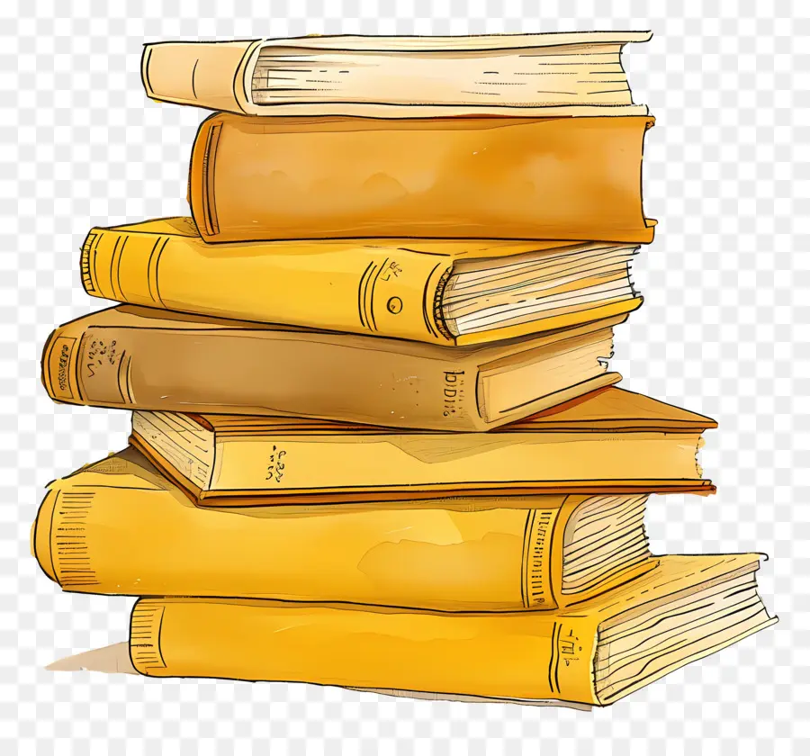 Livres Ocre，Pile De Livres PNG