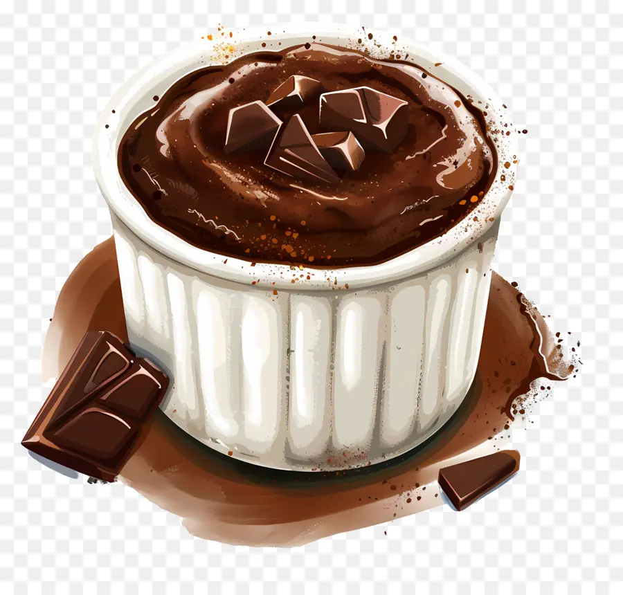 Soufflé Au Chocolat Français，Dessert Au Chocolat PNG