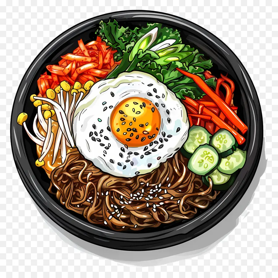 Bibimbap Coréen，Bibimbap PNG