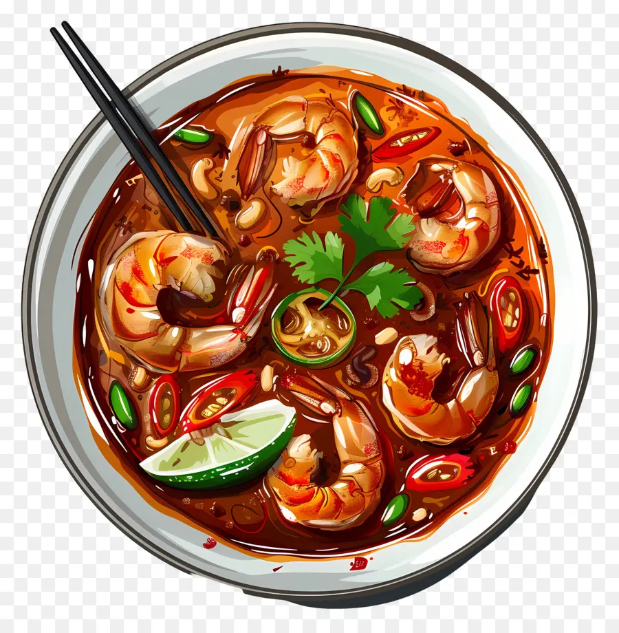 Tom Yum Goong，Soupe De Crevettes PNG