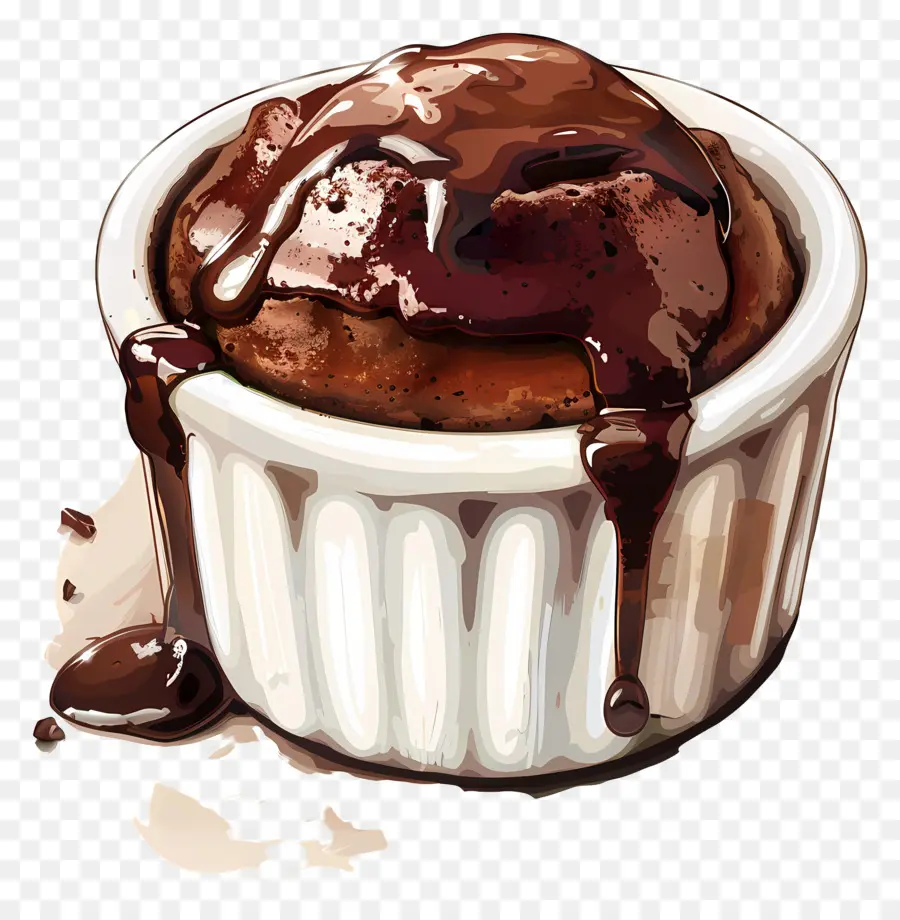 Soufflé Au Chocolat Français，Dessert Au Chocolat PNG