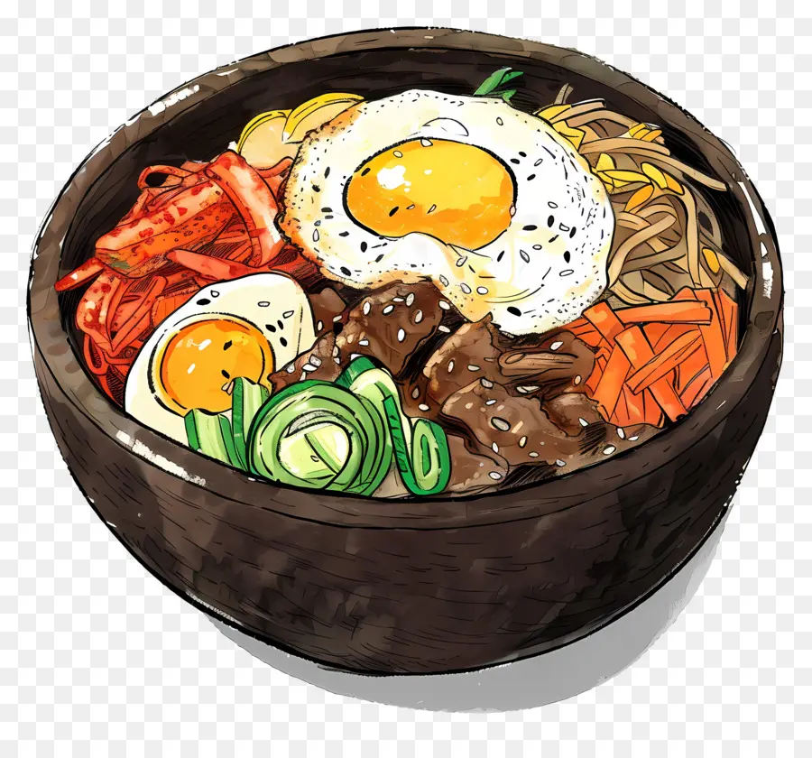 Bibimbap Coréen，Bibimbap PNG