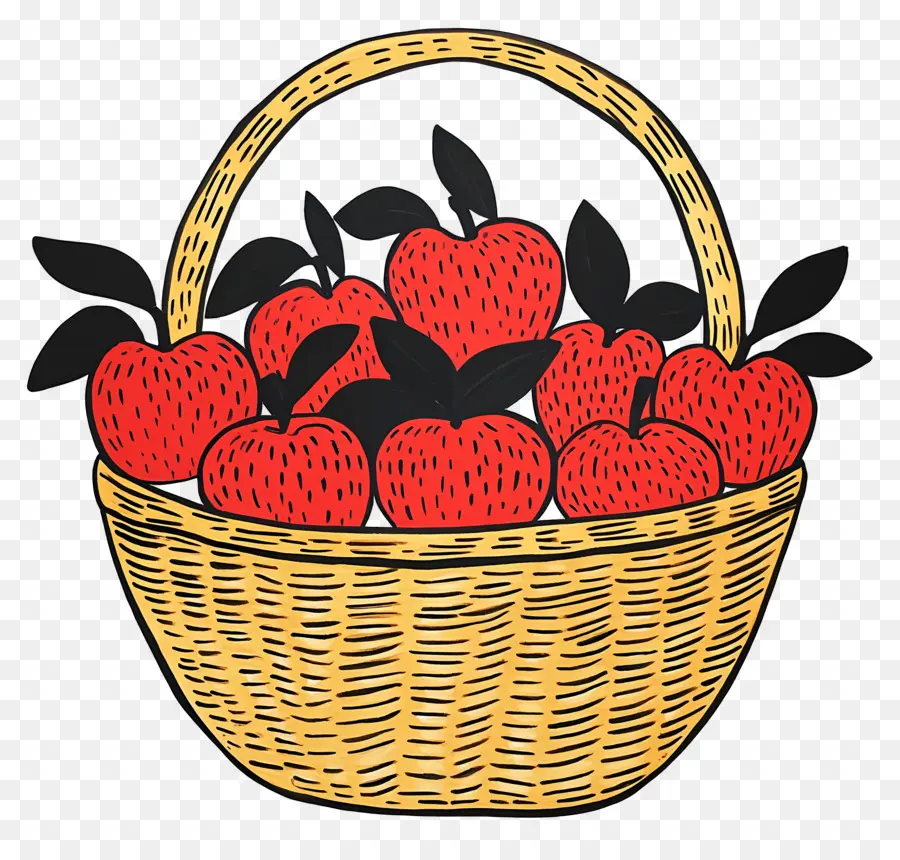 Panier De Pommes，Panier PNG