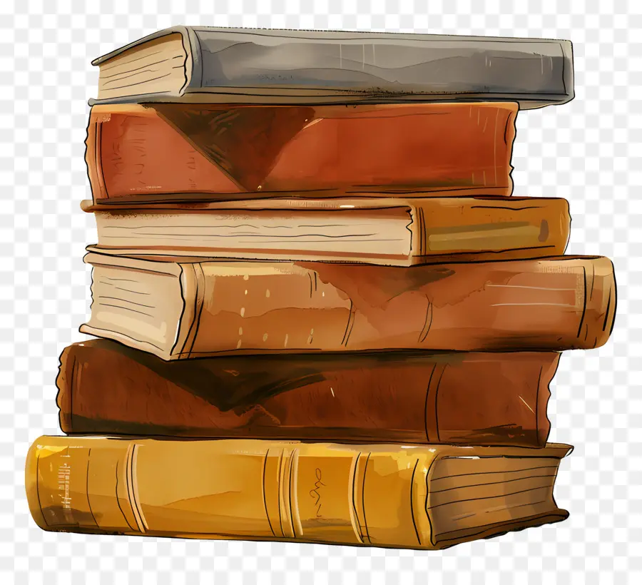 Livres Ocre，Pile De Livres PNG