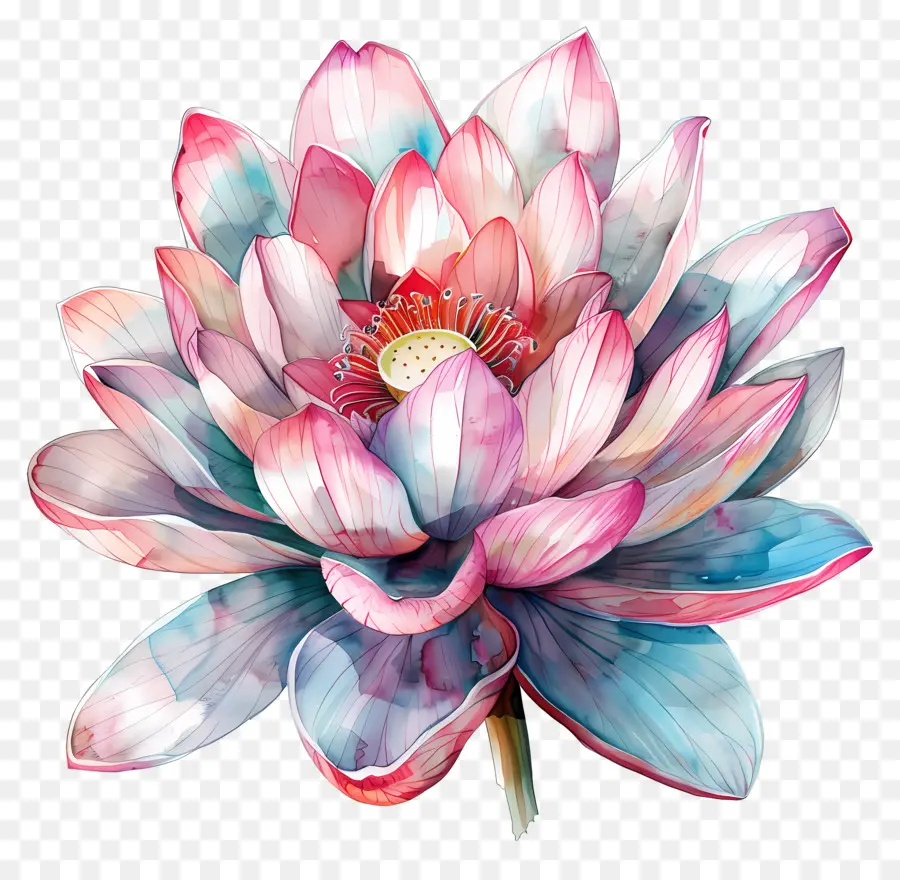 Lotus Aquarelle，Fleur De Lotus PNG