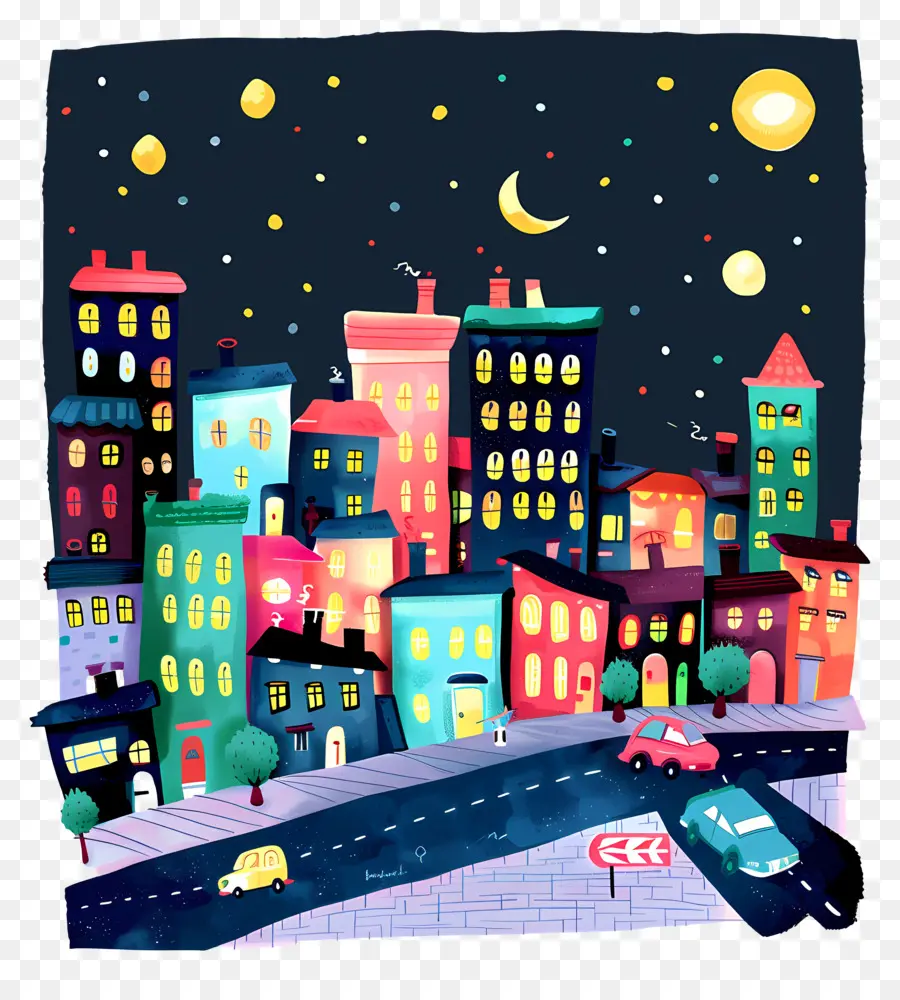 Paysage Urbain La Nuit，Paysage Urbain PNG