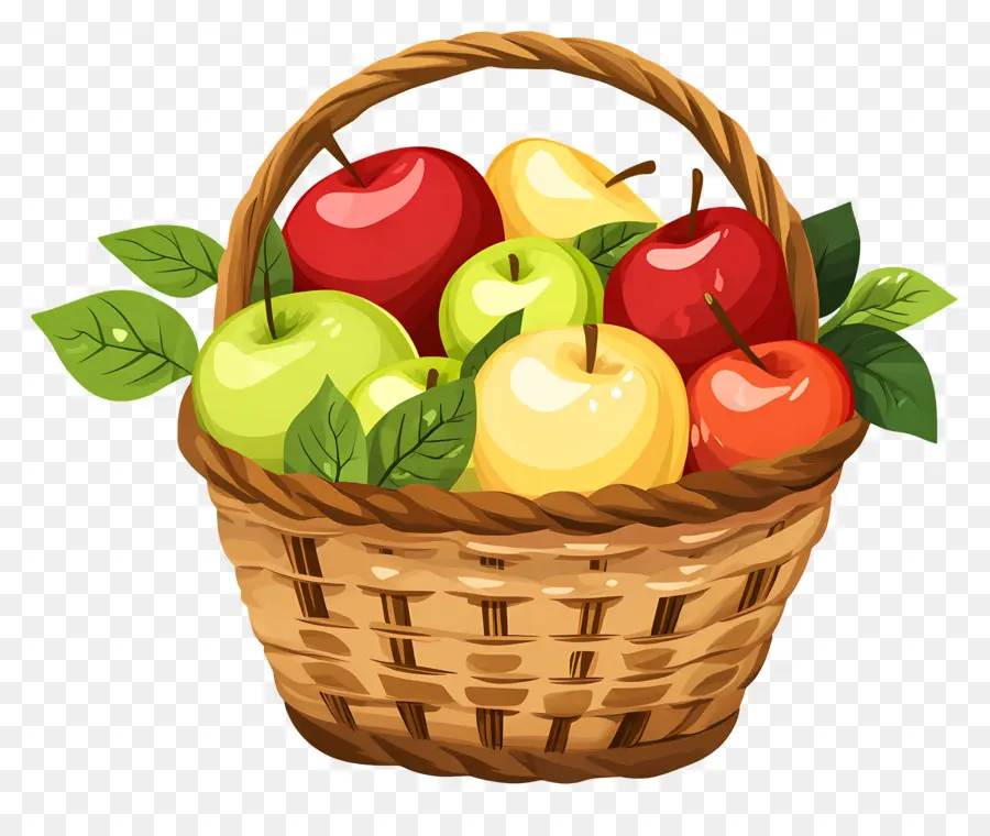 Apple Panier，Panier De Fruits PNG