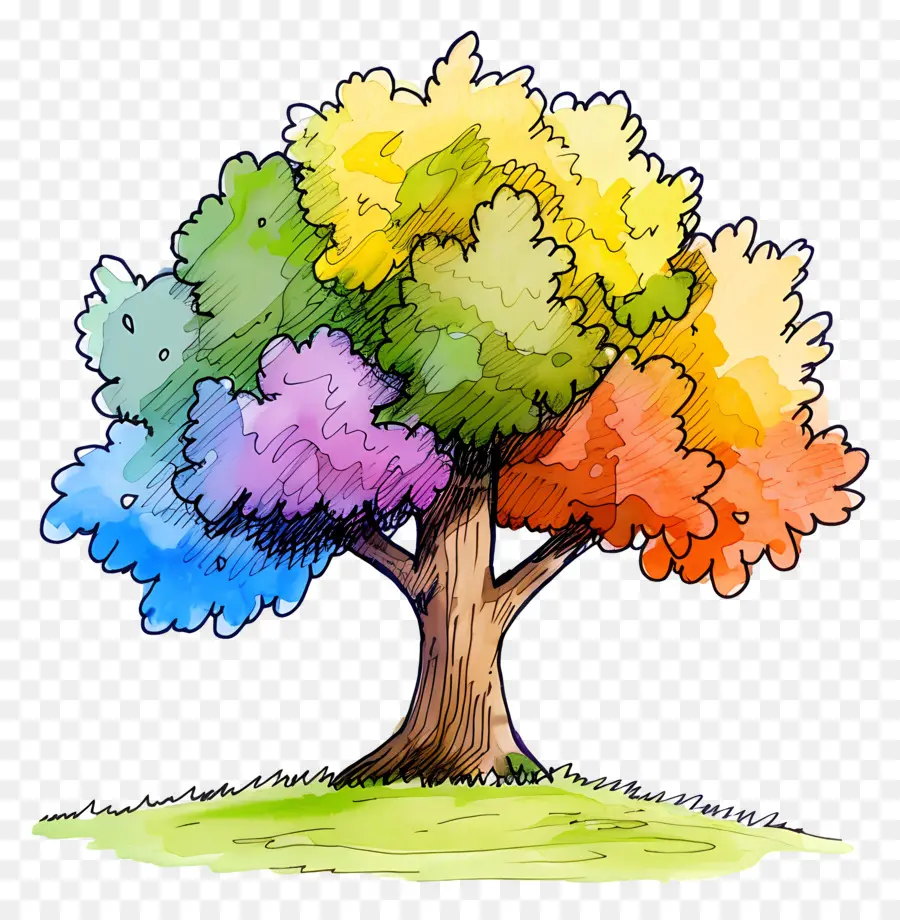 Arbre，Arbre Coloré PNG