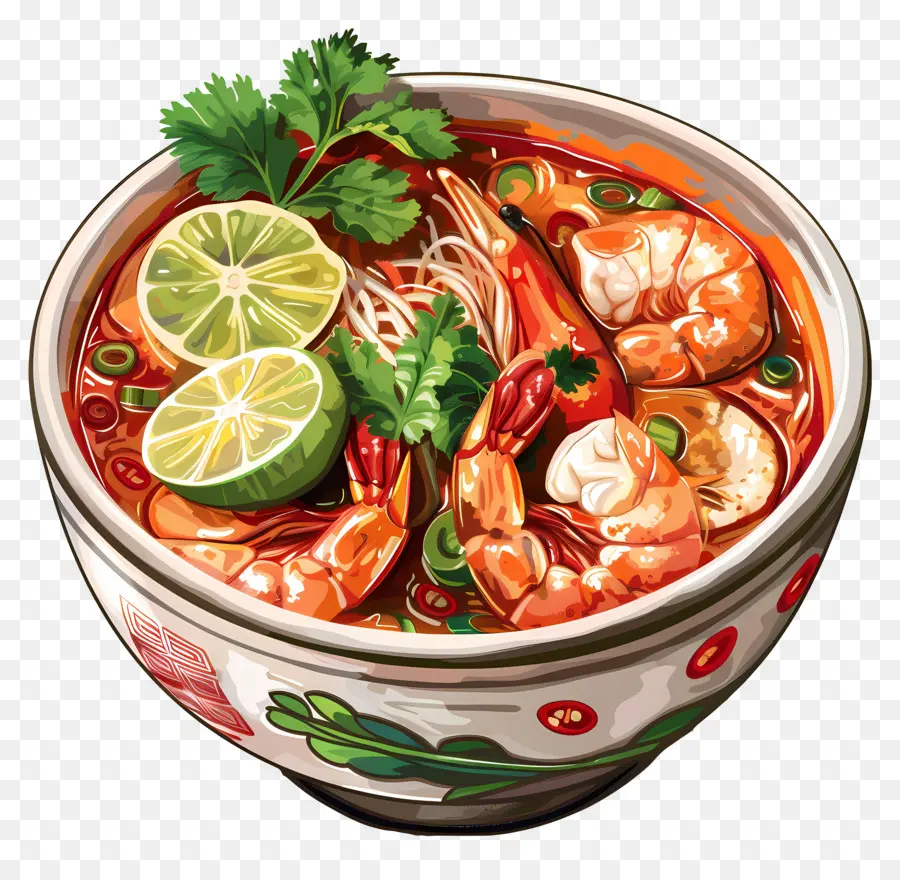 Tom Yum Goong，Soupe De Nouilles Aux Crevettes PNG