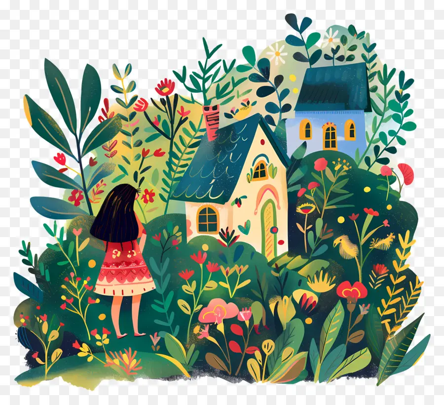 Jardin，Petite Maison De Doodle Mignonne PNG