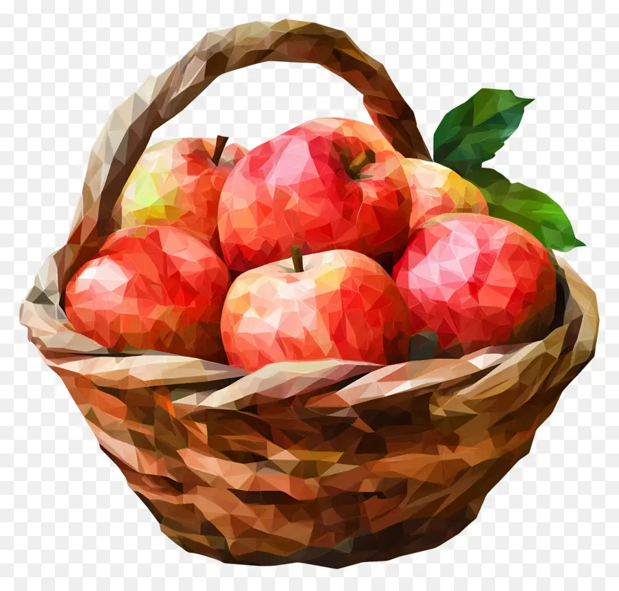 Panier De Pommes，Pommes Rouges PNG