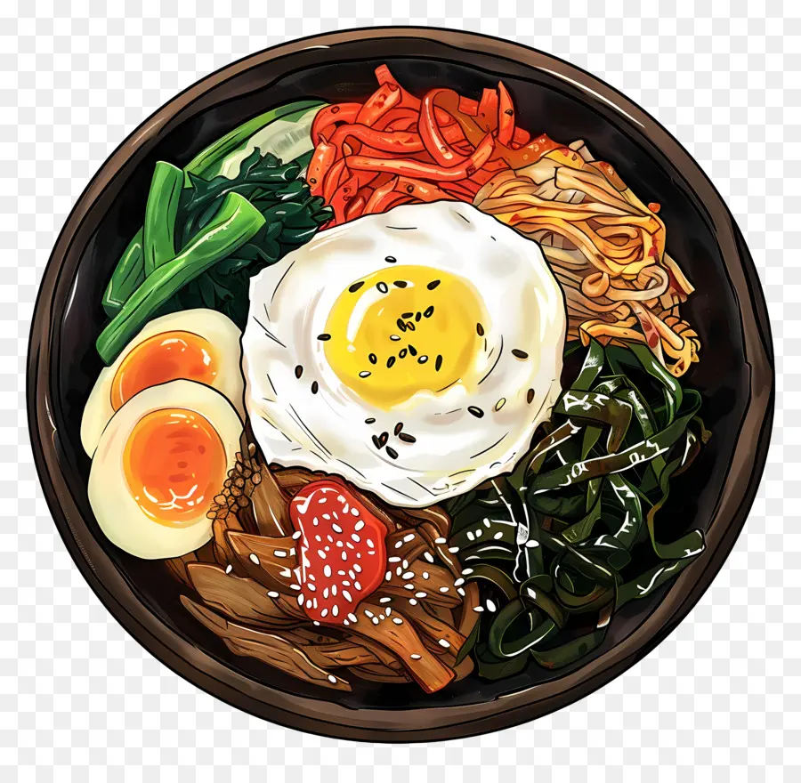 Bibimbap Coréen，Bibimbap PNG