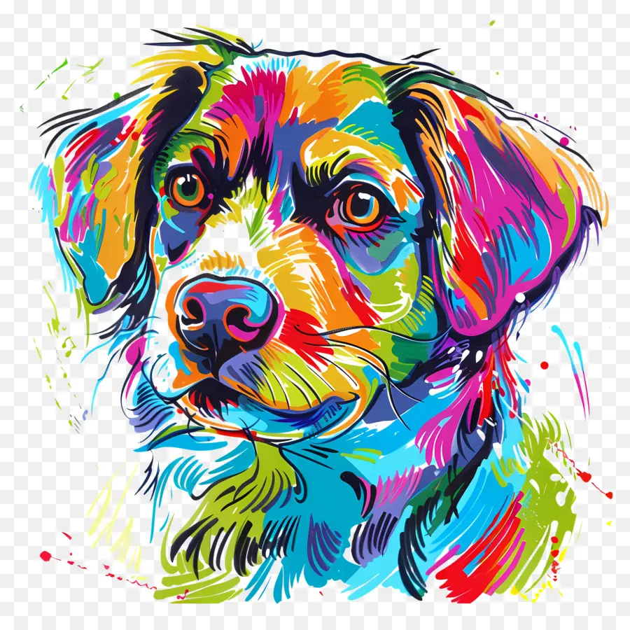 Chien，Chien Coloré PNG