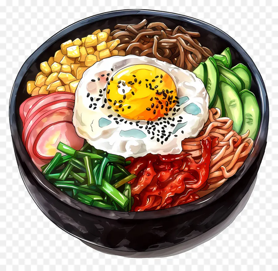 Bibimbap Coréen，Bibimbap PNG