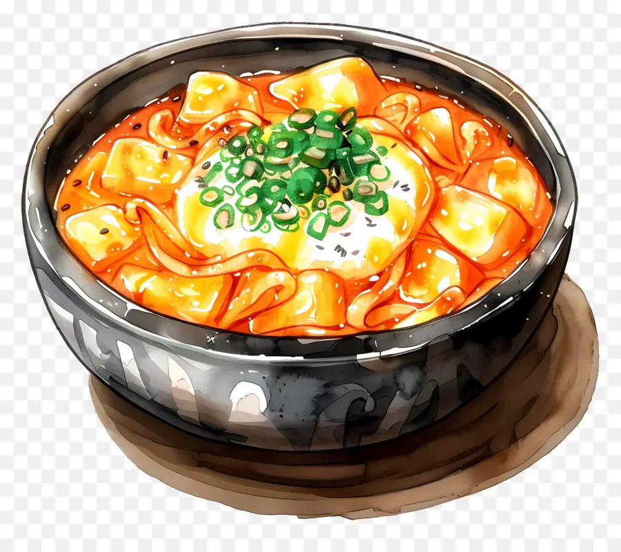 Tteokbokki Au Fromage，Bol De Soupe PNG