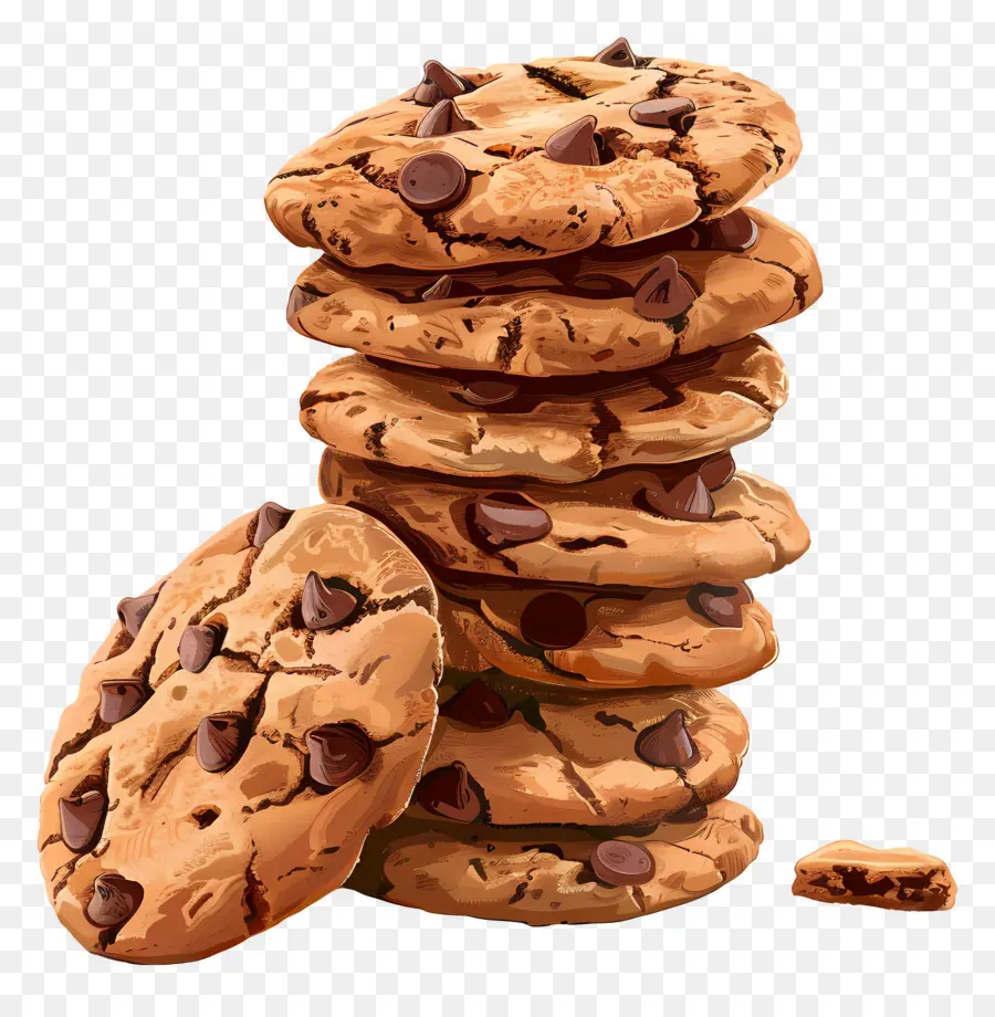 Pile De Biscuits，Biscuits Aux Pépites De Chocolat PNG