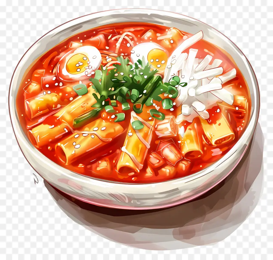 Tteokbokki Au Fromage，Soupe De Nouilles épicées PNG