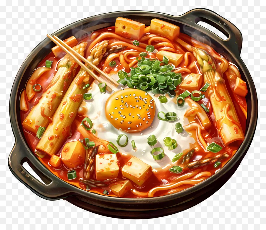 Tteokbokki Au Fromage，Fondue Chaude PNG