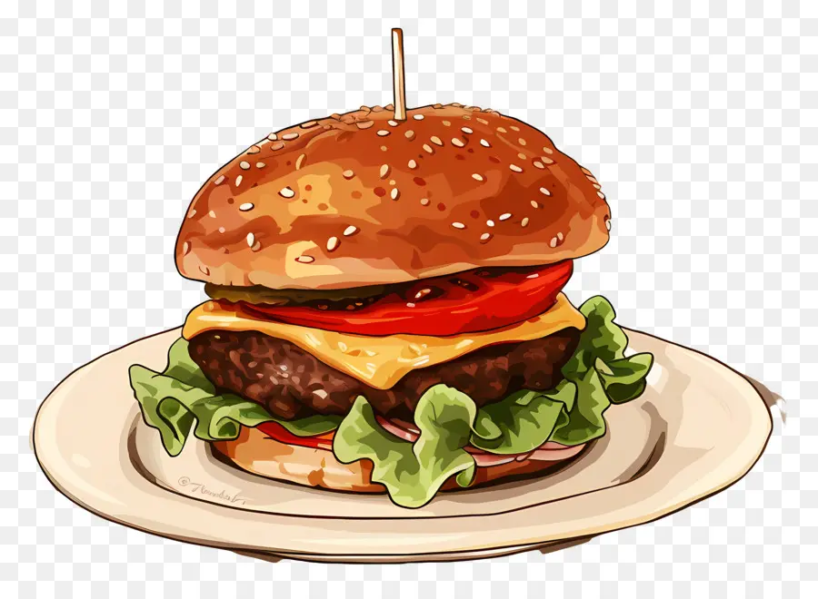 Hamburger Crémeux，Cheeseburger PNG