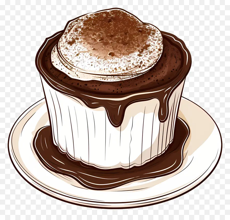 Soufflé Au Chocolat Français，Petit Gâteau Au Chocolat PNG