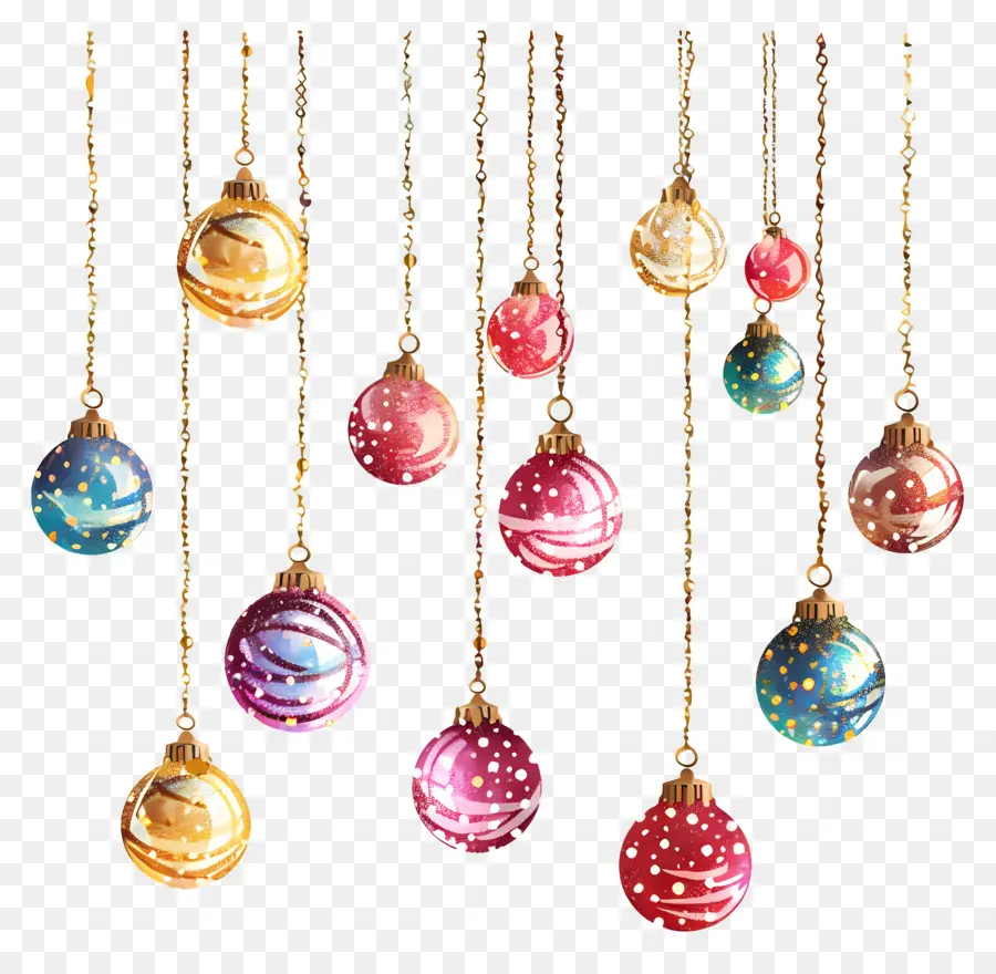 Boules De Noël à Paillettes，Ornements PNG