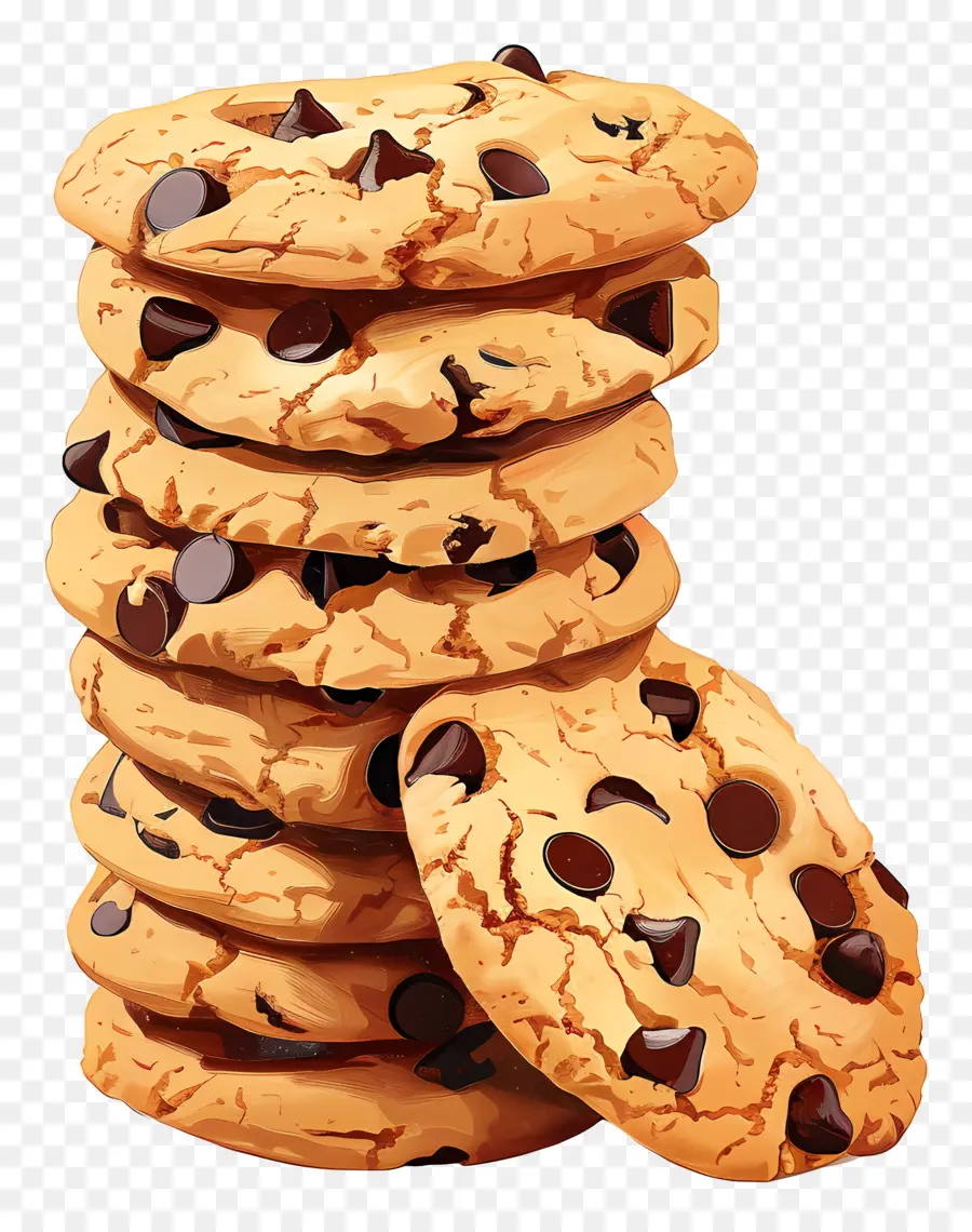 Pile De Cookies，Cookies Aux Pépites De Chocolat PNG