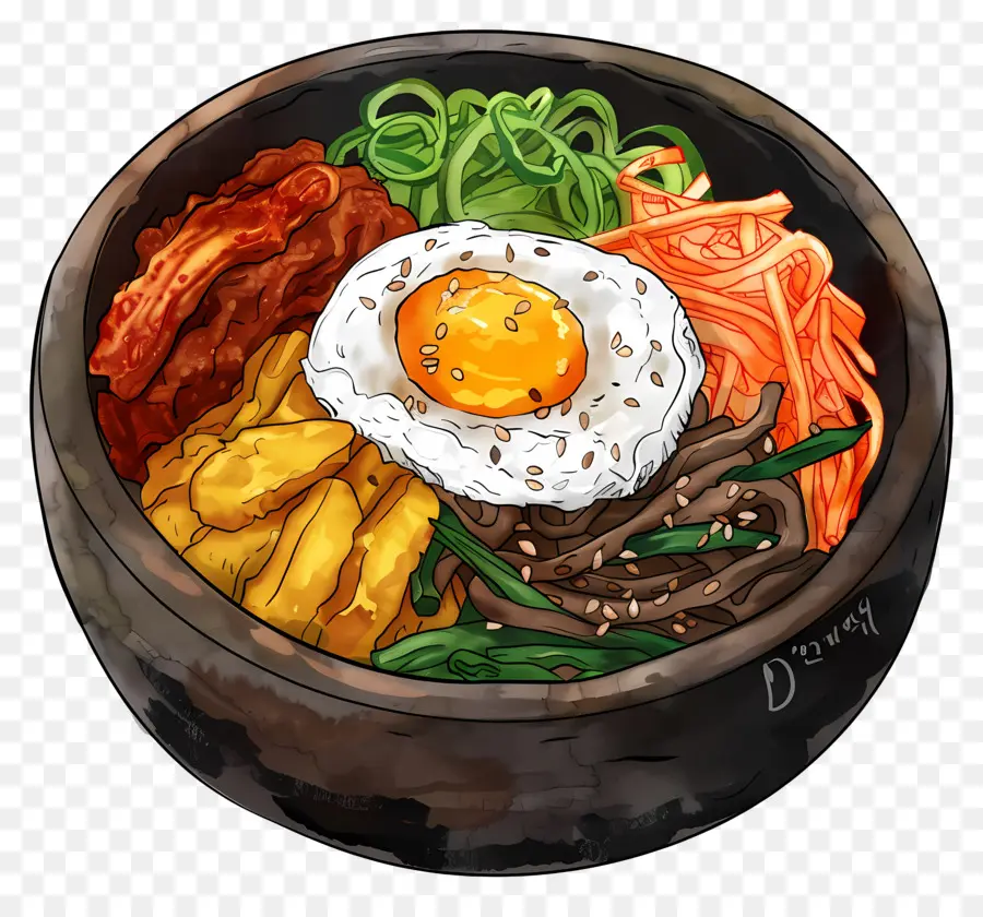 Bibimbap Coréen，Bibimbap PNG